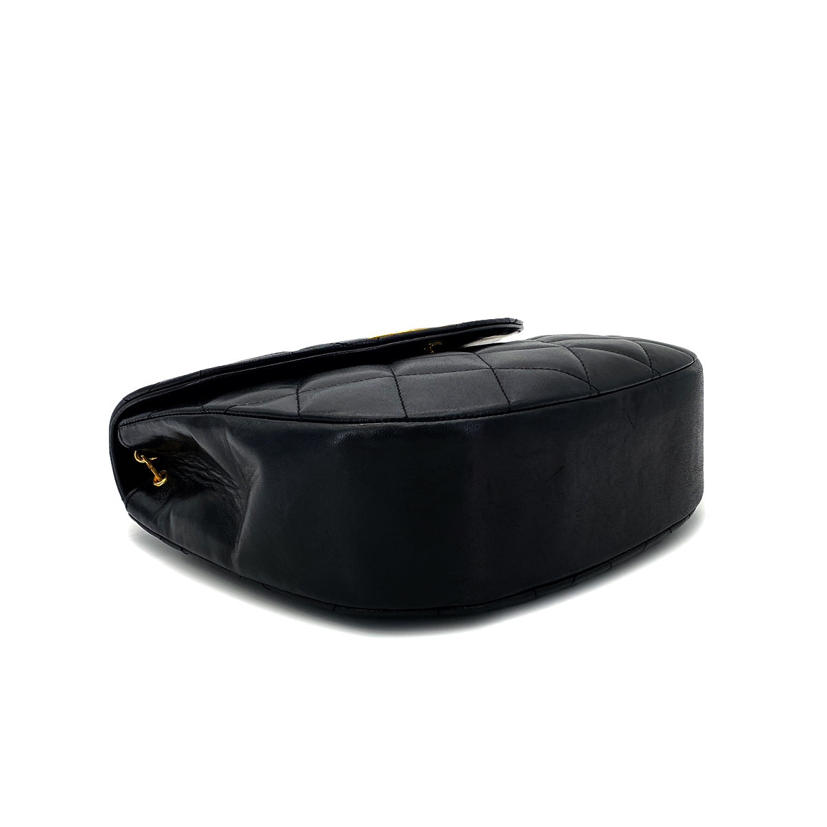 CHANEL VINTAGE MATELASSE BIG COCO CHAIN SHOULDER BAG BLACK LAMB SKIN 90277555