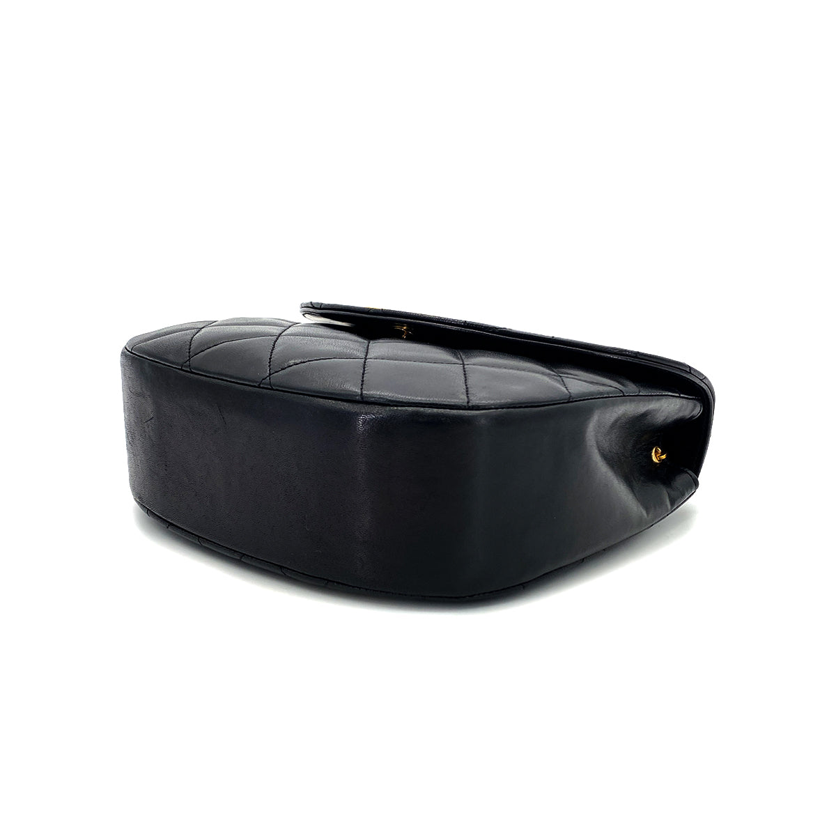 CHANEL VINTAGE MATELASSE BIG COCO CHAIN SHOULDER BAG BLACK LAMB SKIN 90277555