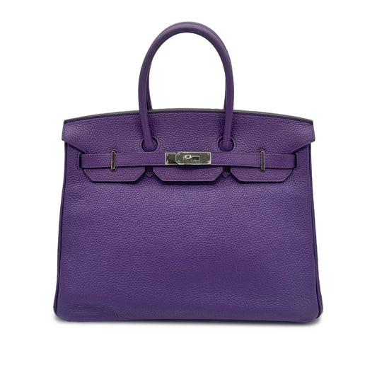 HERMES BIRKIN 35 ULTRA VIOLET TAURILLON CLEMENCE HAND BAG □P SHW 90277704