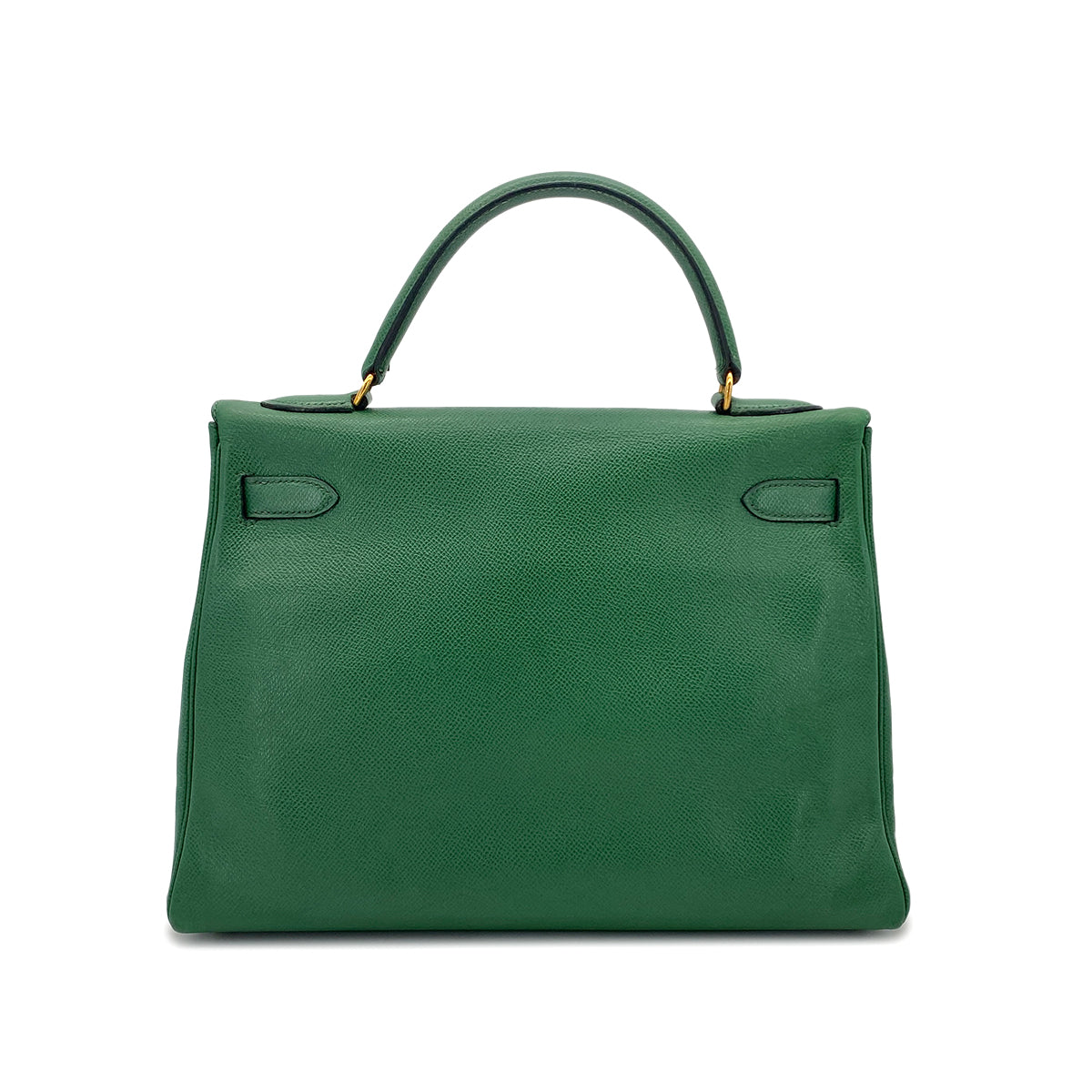 HERMES KELLY 32 RETOURNE GREEN COUCHEVEL HAND SHOULDER BAG 〇S GHW 90278013