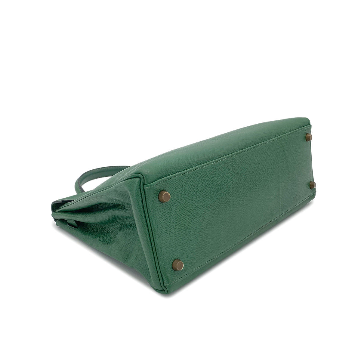 HERMES KELLY 32 RETOURNE GREEN COUCHEVEL HAND SHOULDER BAG 〇S GHW 90278013