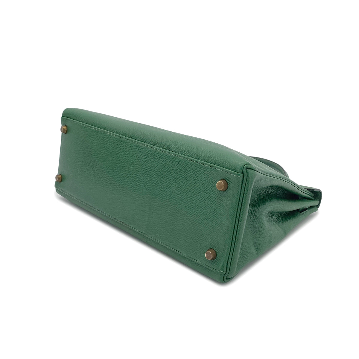 HERMES KELLY 32 RETOURNE GREEN COUCHEVEL HAND SHOULDER BAG 〇S GHW 90278013