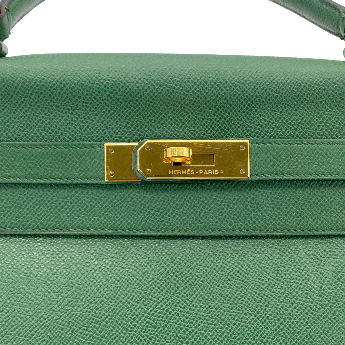 HERMES KELLY 32 RETOURNE GREEN COUCHEVEL HAND SHOULDER BAG 〇S GHW 90278013