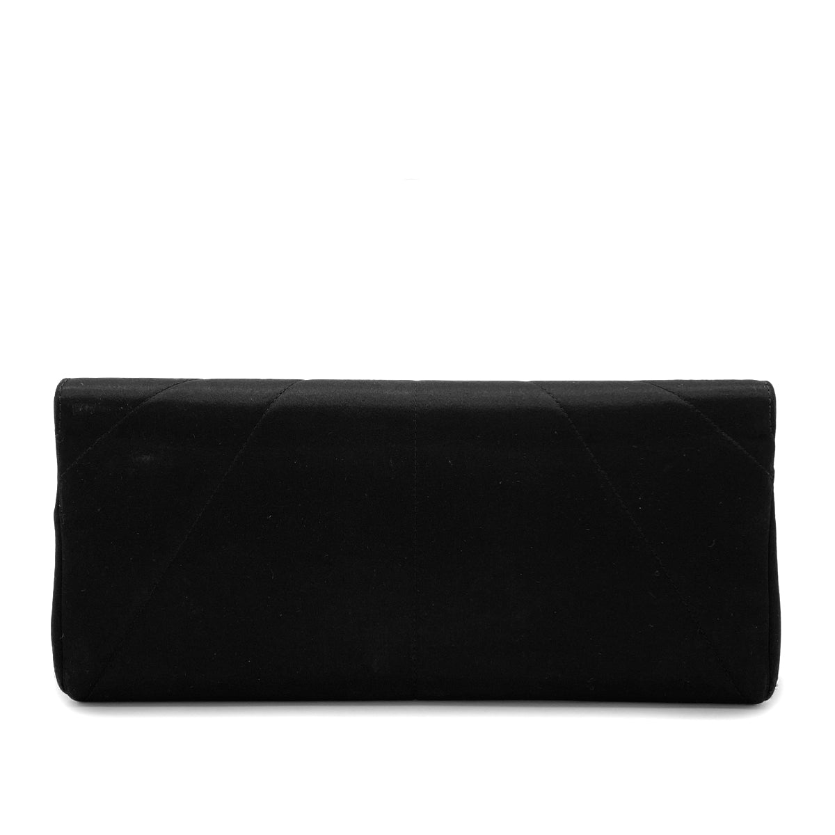 CHANEL VINTAGE COCOMARK STRASS IMPERIAL EAGLE CLUTCH BAG BLACK SATIN 90278017