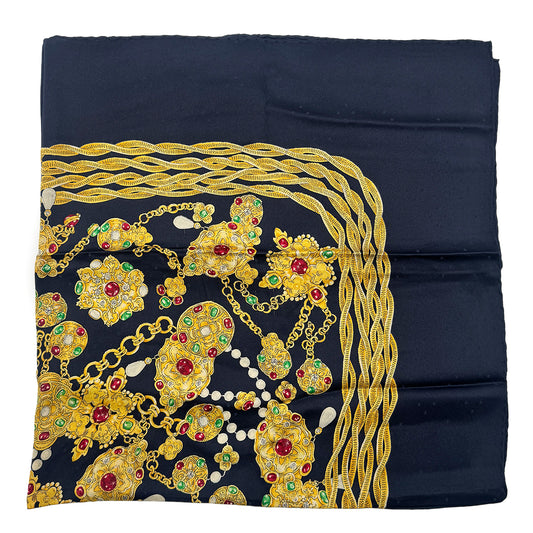 CHANEL VINTAGE SCARF GRIPOIX ACCESSORY PATTERN SILK 90278445