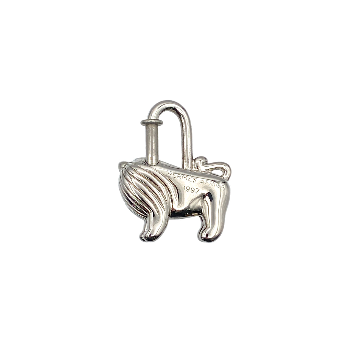 HERMES LION CADENA BAG CHARM SILVER 1997 I'AFRIQUE 90278450