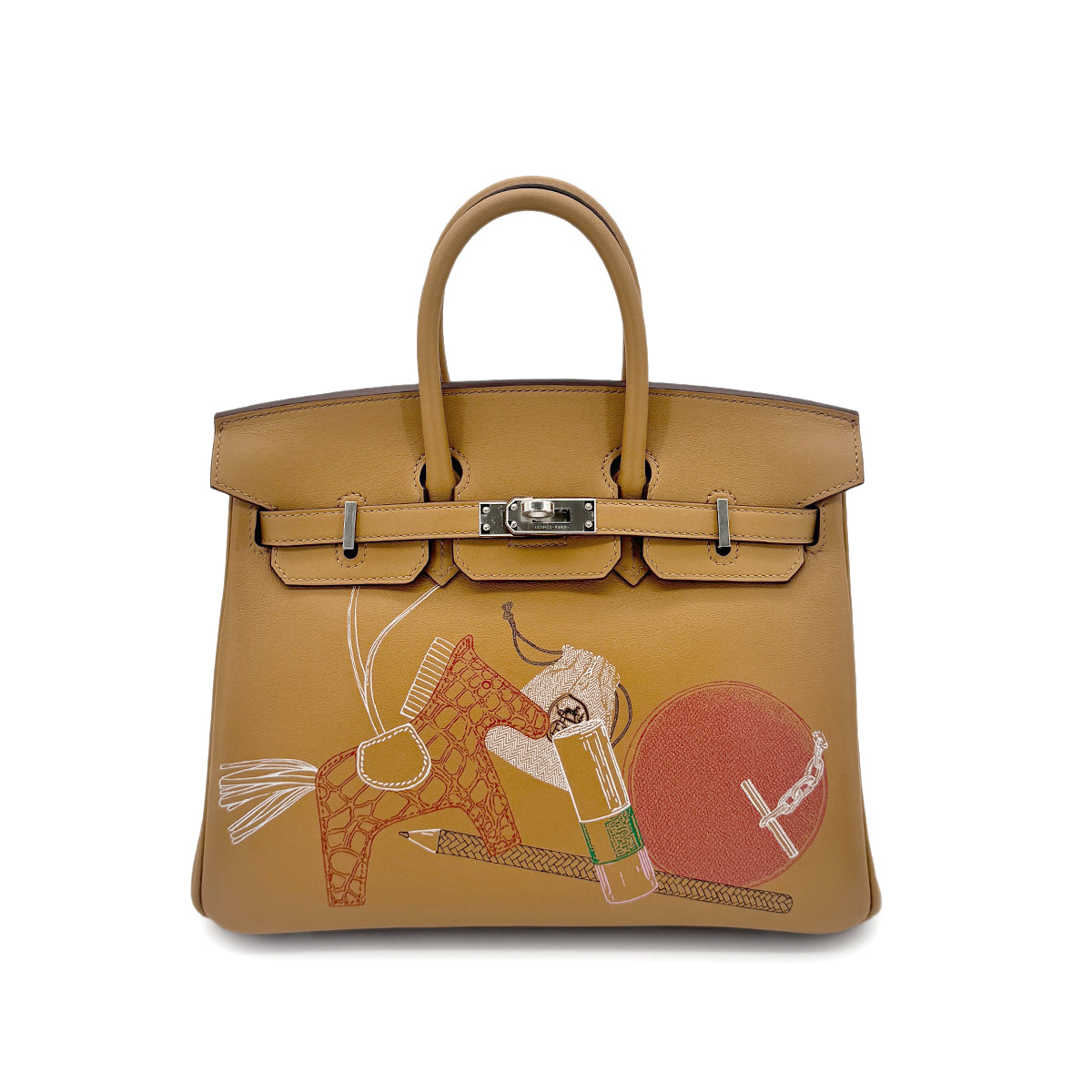 HERMES BIRKIN 25 IN & OUT BISCUIT SWIFT HAND BAG Z SHW 90278461