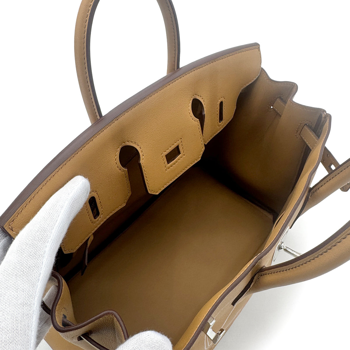 HERMES BIRKIN 25 IN & OUT BISCUIT SWIFT HAND BAG Z SHW 90278461