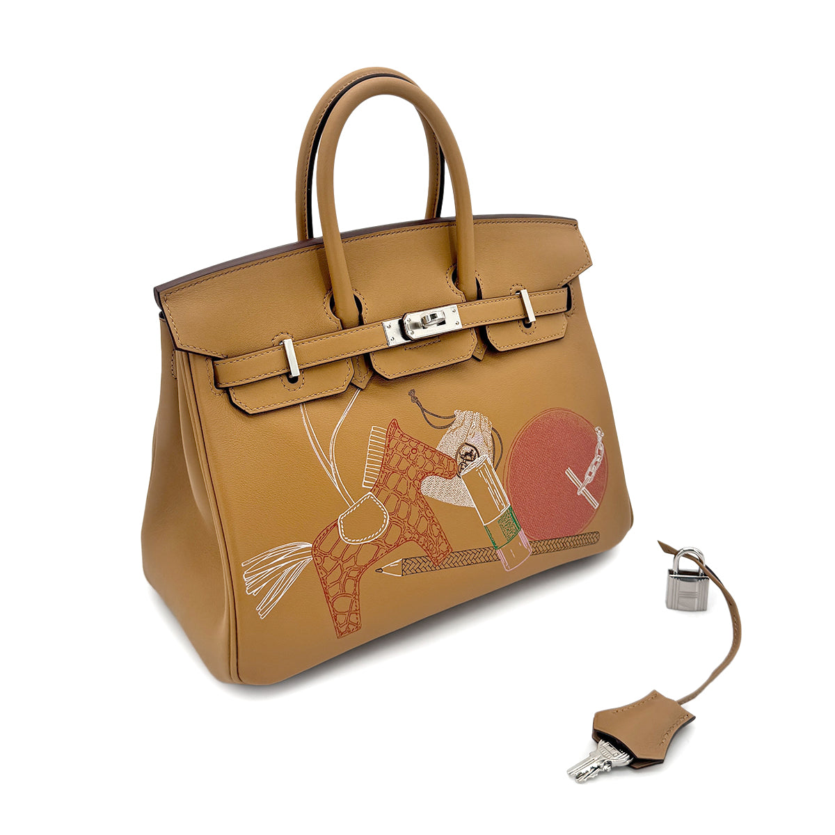 HERMES BIRKIN 25 IN & OUT BISCUIT SWIFT HAND BAG Z SHW 90278461