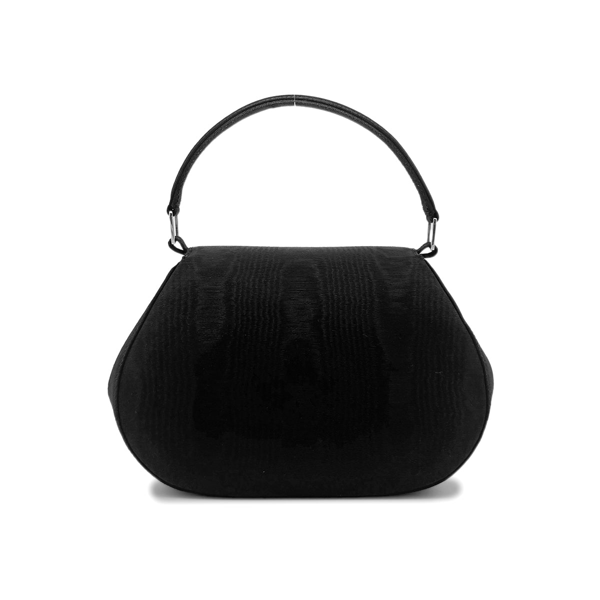 CHANEL VINTAGE TURN LOCK ONE HAND BAG BLACK CANVAS 90278464