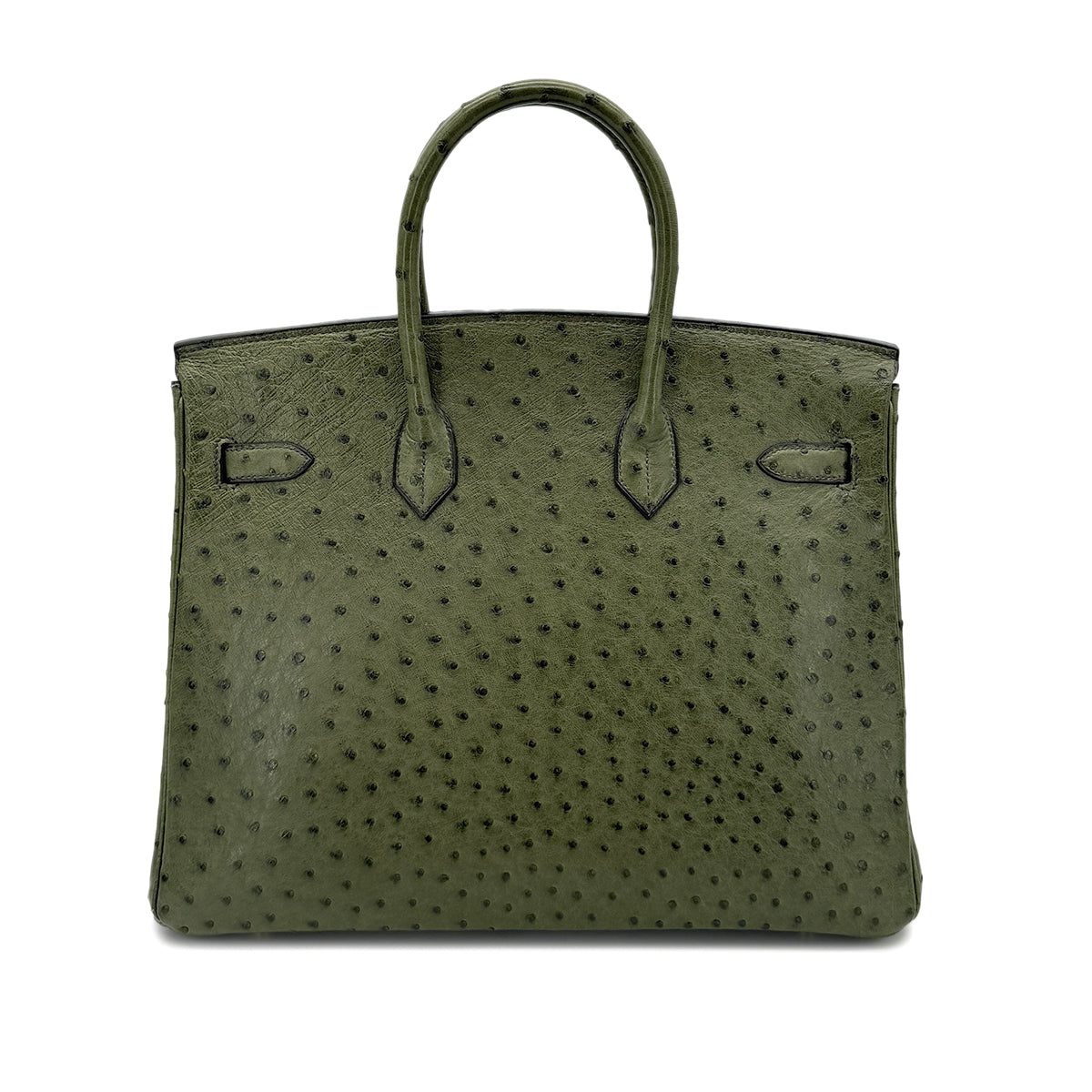 HERMES BIRKIN 35 GREEN OSTRICH HAND BAG □D GHW 90278465