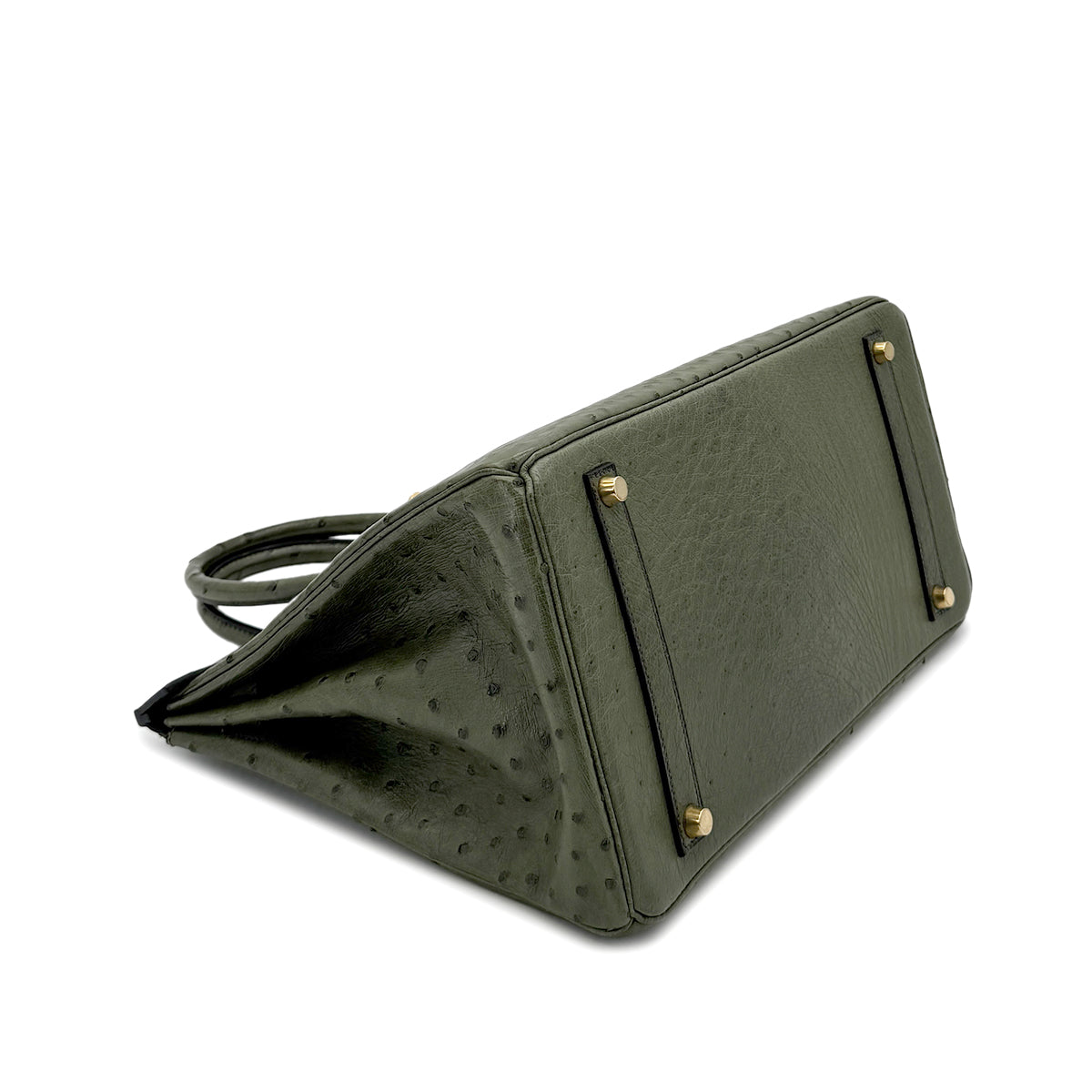 HERMES BIRKIN 35 GREEN OSTRICH HAND BAG □D GHW 90278465