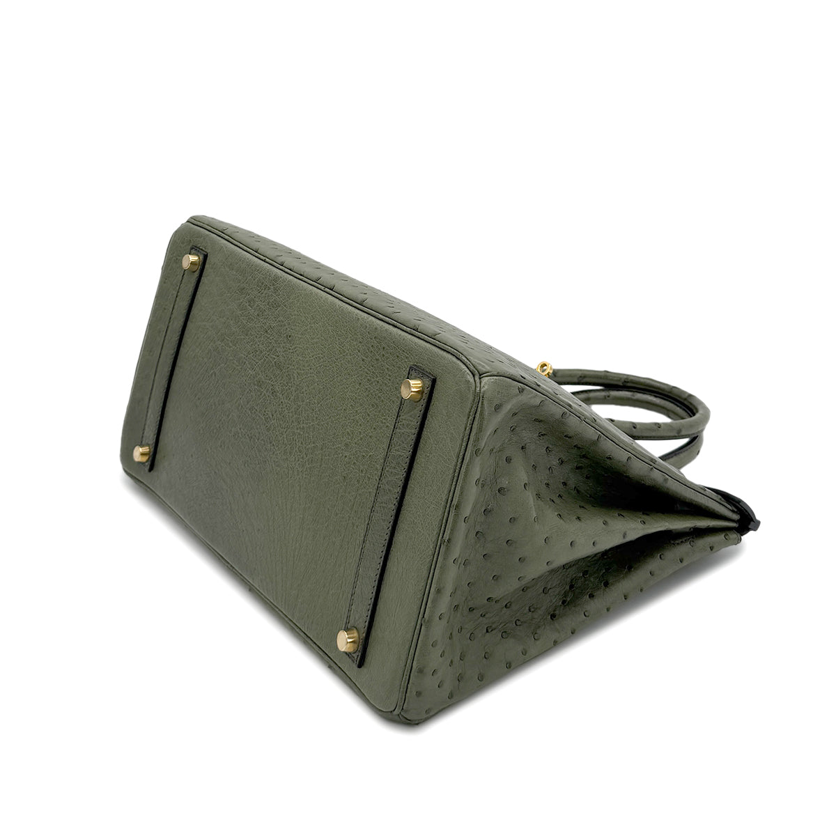 HERMES BIRKIN 35 GREEN OSTRICH HAND BAG □D GHW 90278465
