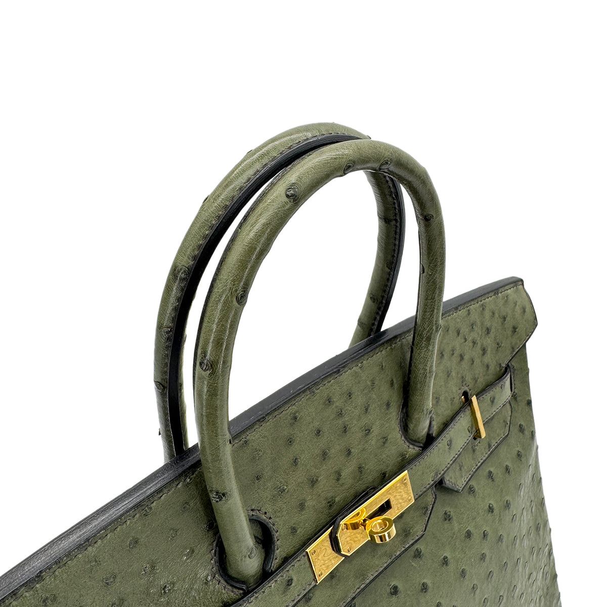 HERMES BIRKIN 35 GREEN OSTRICH HAND BAG □D GHW 90278465