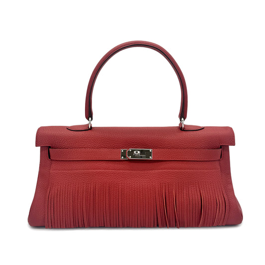 HERMES SHOULDER KELLY 42 RED TAURILLON CLEMENCE HAND SHOULDER BAG □M SHW 90278467