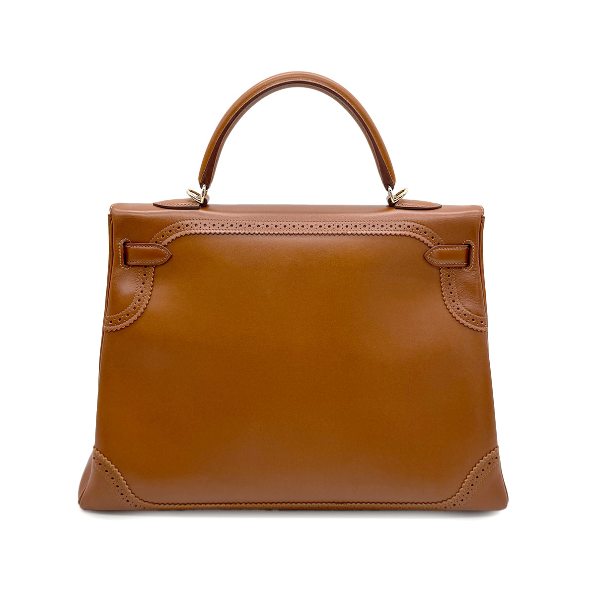 HERMES KELLY GILLIES 35 RETOURNE FAUVE VEAU TADELAKT HAND SHOULDER BAG □P GHW 90278472