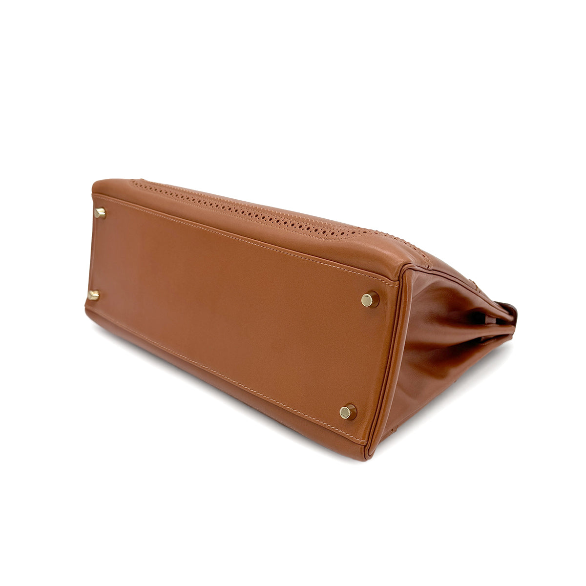 HERMES KELLY GILLIES 35 RETOURNE FAUVE VEAU TADELAKT HAND SHOULDER BAG □P GHW 90278472