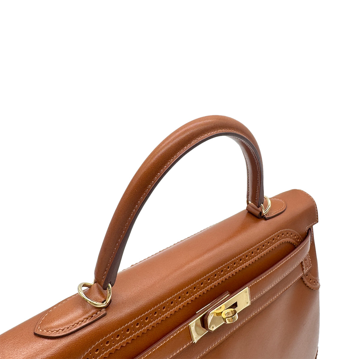 HERMES KELLY GILLIES 35 RETOURNE FAUVE VEAU TADELAKT HAND SHOULDER BAG □P GHW 90278472