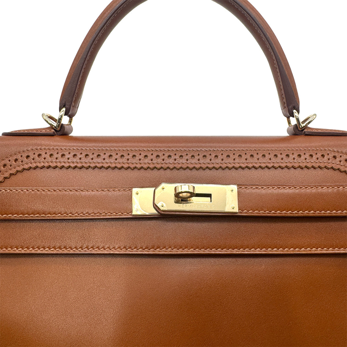 HERMES KELLY GILLIES 35 RETOURNE FAUVE VEAU TADELAKT HAND SHOULDER BAG □P GHW 90278472