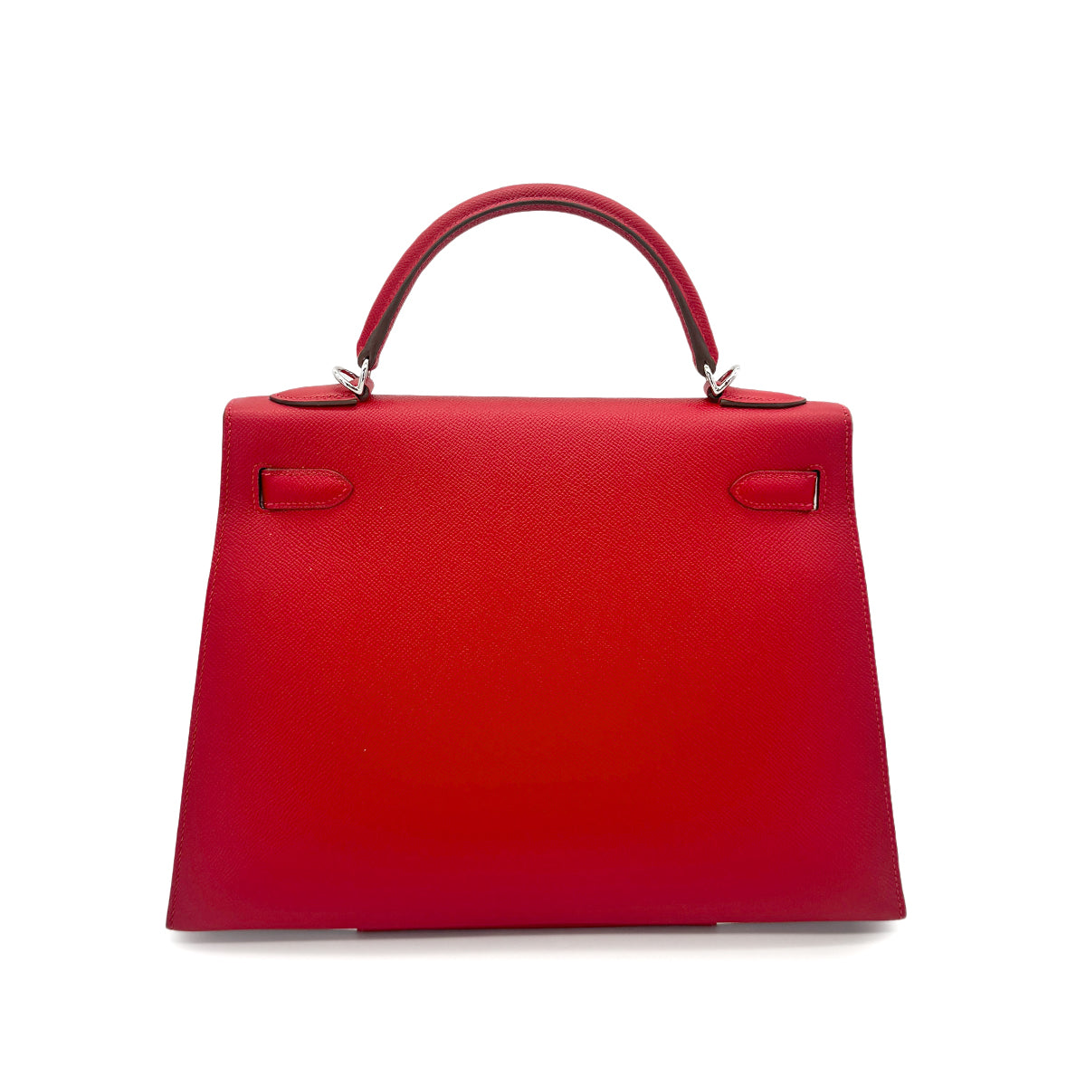 HERMES KELLY FLAG 32 SELLIER ROUGE CASAQUE BLANC EPSOM HAND SHOULDER BAG □R SHW 90278473