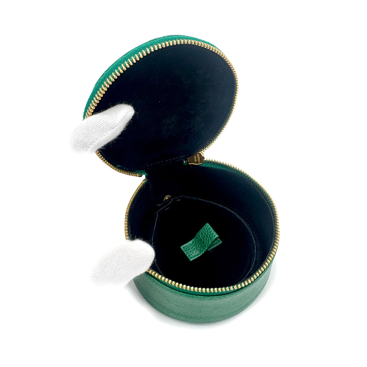 CHANEL VINTAGE COCOMARK JEWELRY CASE POUCH GREEN CAVIAR SKIN 90278475