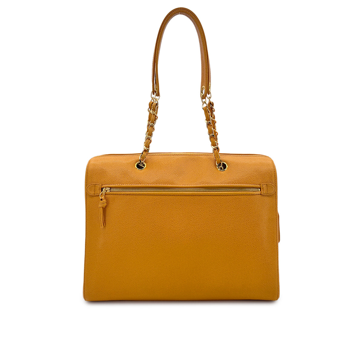 CHANEL VINTAGE COCOMARK CHAIN SHOULDER BAG ORANGE CAVIR SKIN 90278509