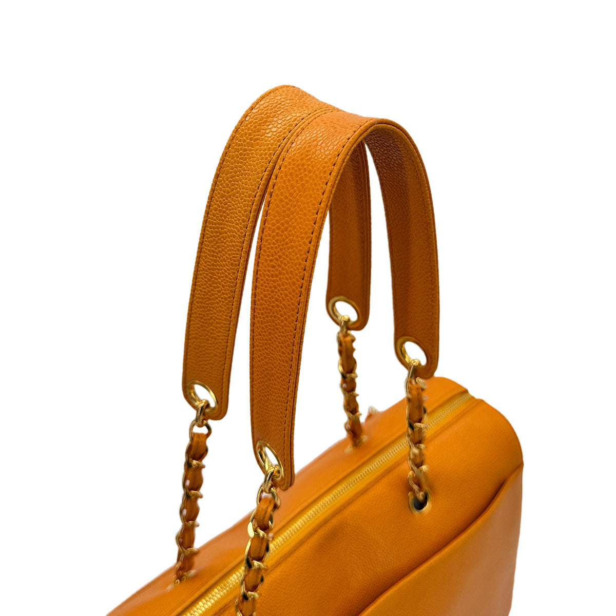 CHANEL VINTAGE COCOMARK CHAIN SHOULDER BAG ORANGE CAVIR SKIN 90278509