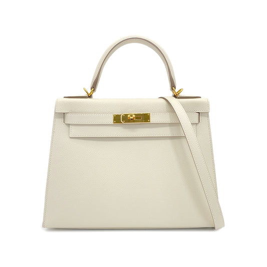 HERMES KELLY 28 SELLIER CRAIE VEAU EPSOM HAND SHOULDER BAG A GHW 90278513