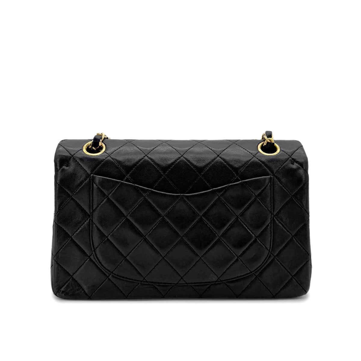 CHANEL VINTAGE CLASSIC FLAP SMALL CHAIN SHOULDER BAG BLACK LAMB SKIN 90278560