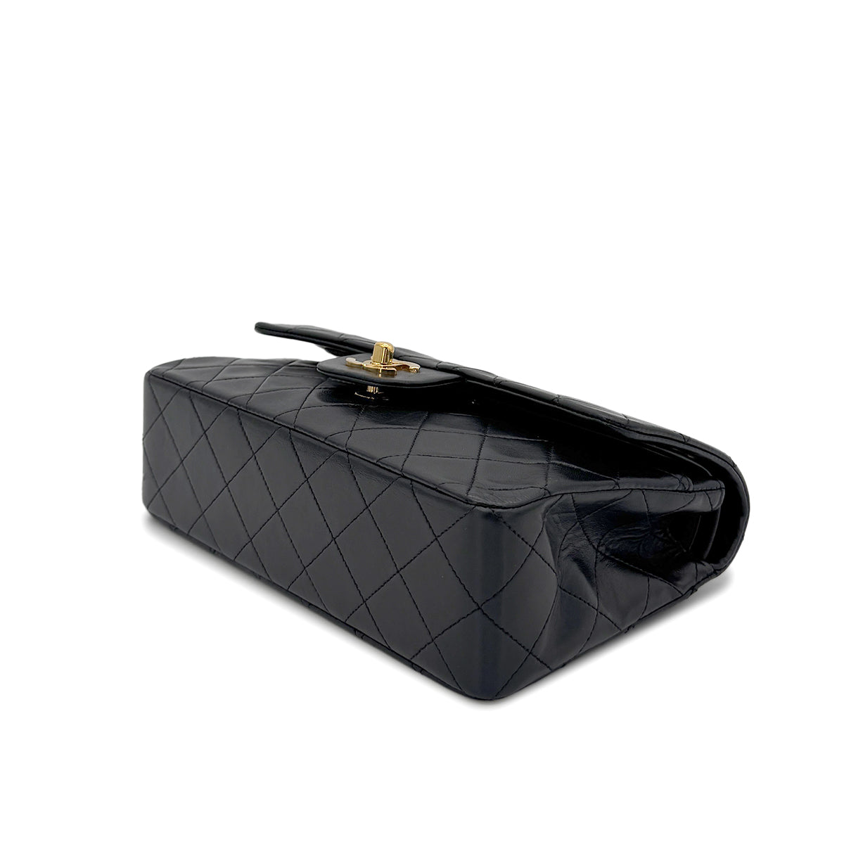 CHANEL VINTAGE CLASSIC FLAP SMALL CHAIN SHOULDER BAG BLACK LAMB SKIN 90278560