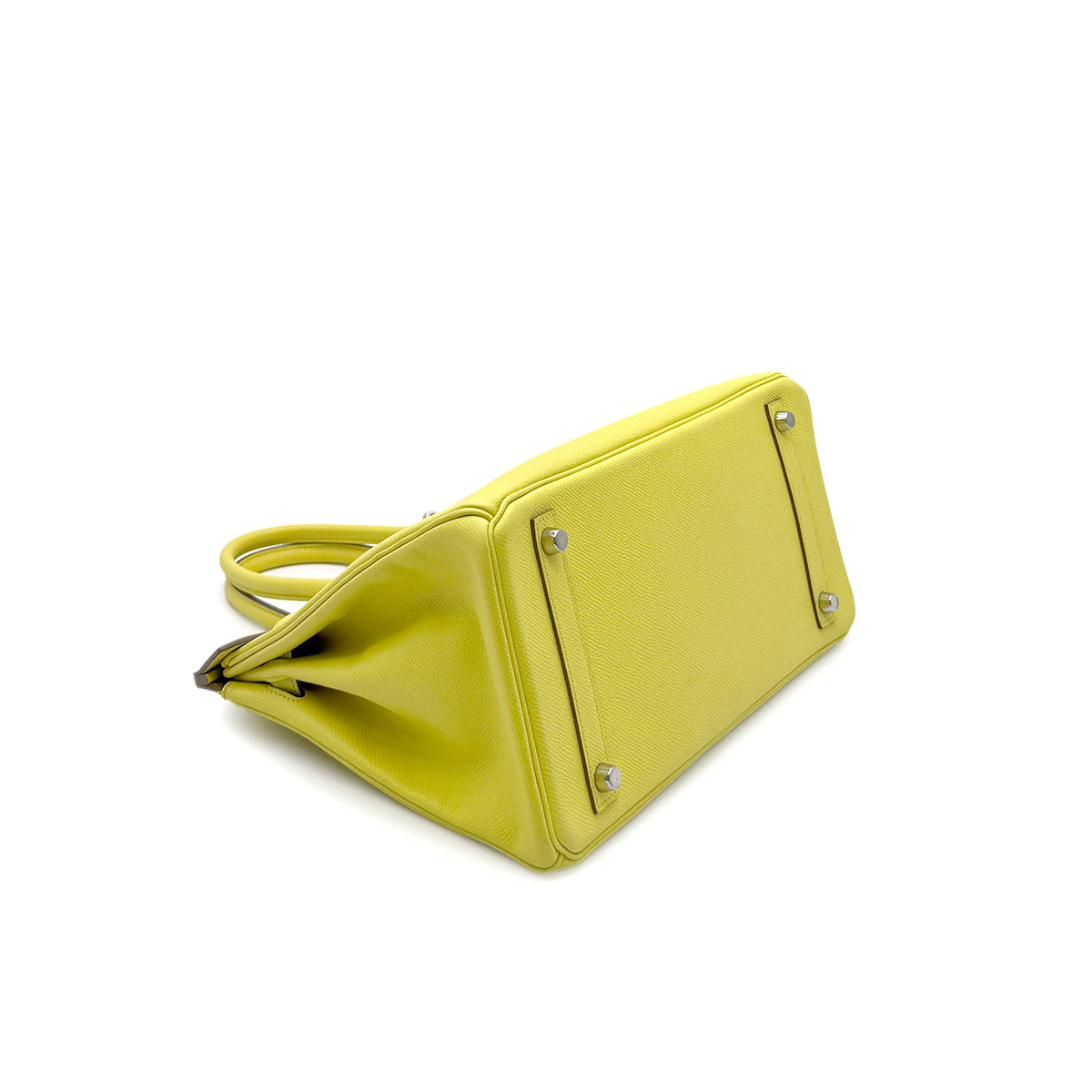 HERMES BIRKIN 30 LIME EPSOM HAND BAG ▢Q SHW 90278725