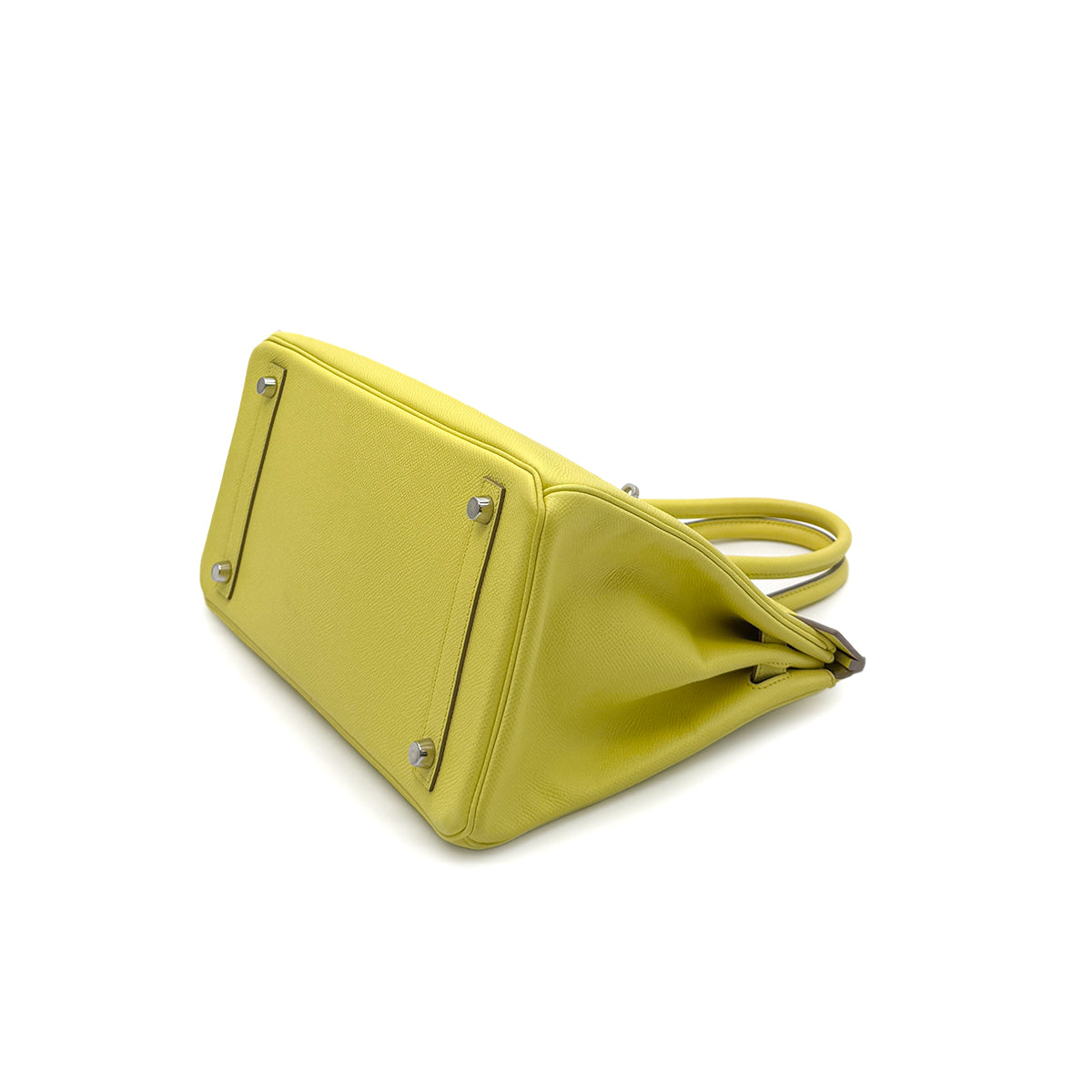 HERMES BIRKIN 30 LIME EPSOM HAND BAG ▢Q SHW 90278725