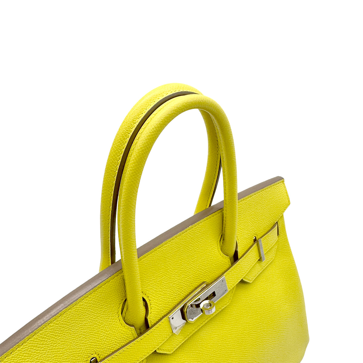 HERMES BIRKIN 30 LIME EPSOM HAND BAG ▢Q SHW 90278725