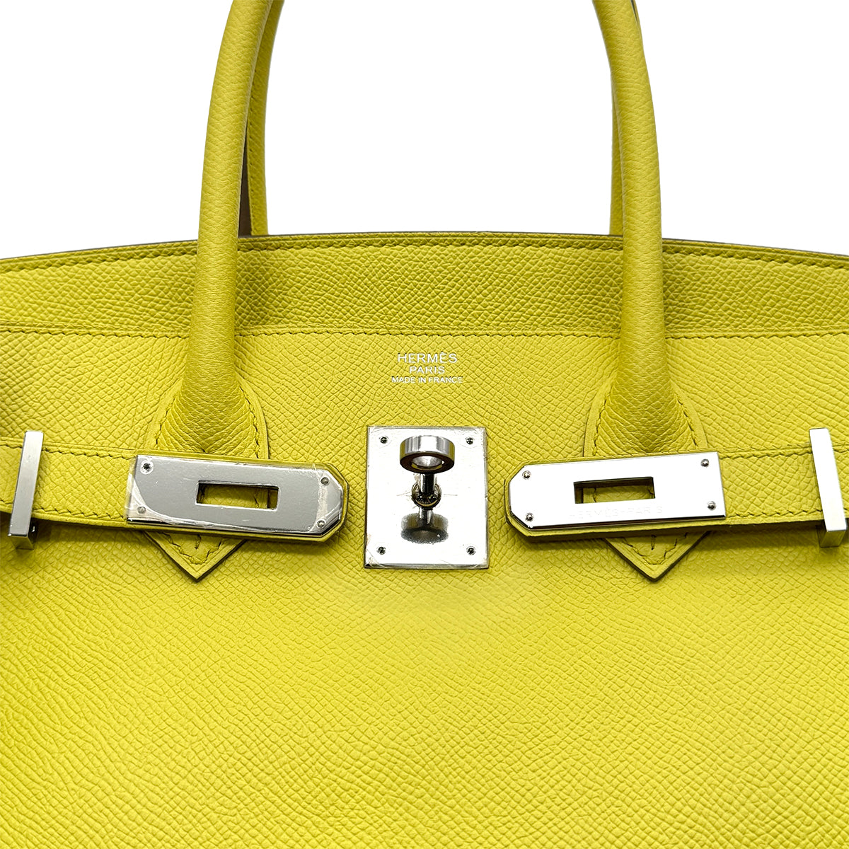 HERMES BIRKIN 30 LIME EPSOM HAND BAG ▢Q SHW 90278725
