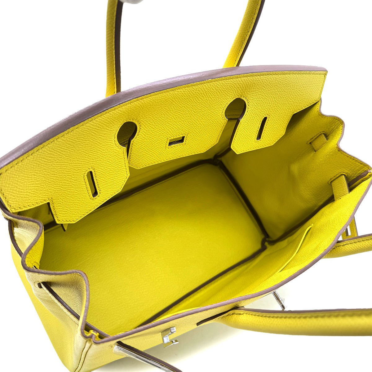 HERMES BIRKIN 30 LIME EPSOM HAND BAG ▢Q SHW 90278725