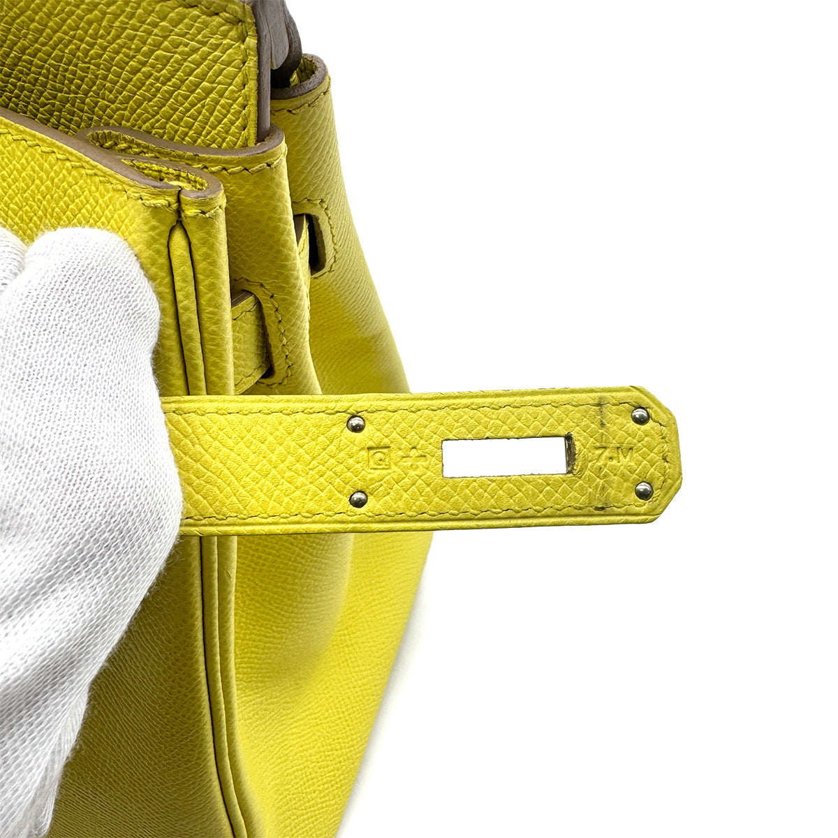 HERMES BIRKIN 30 LIME EPSOM HAND BAG ▢Q SHW 90278725