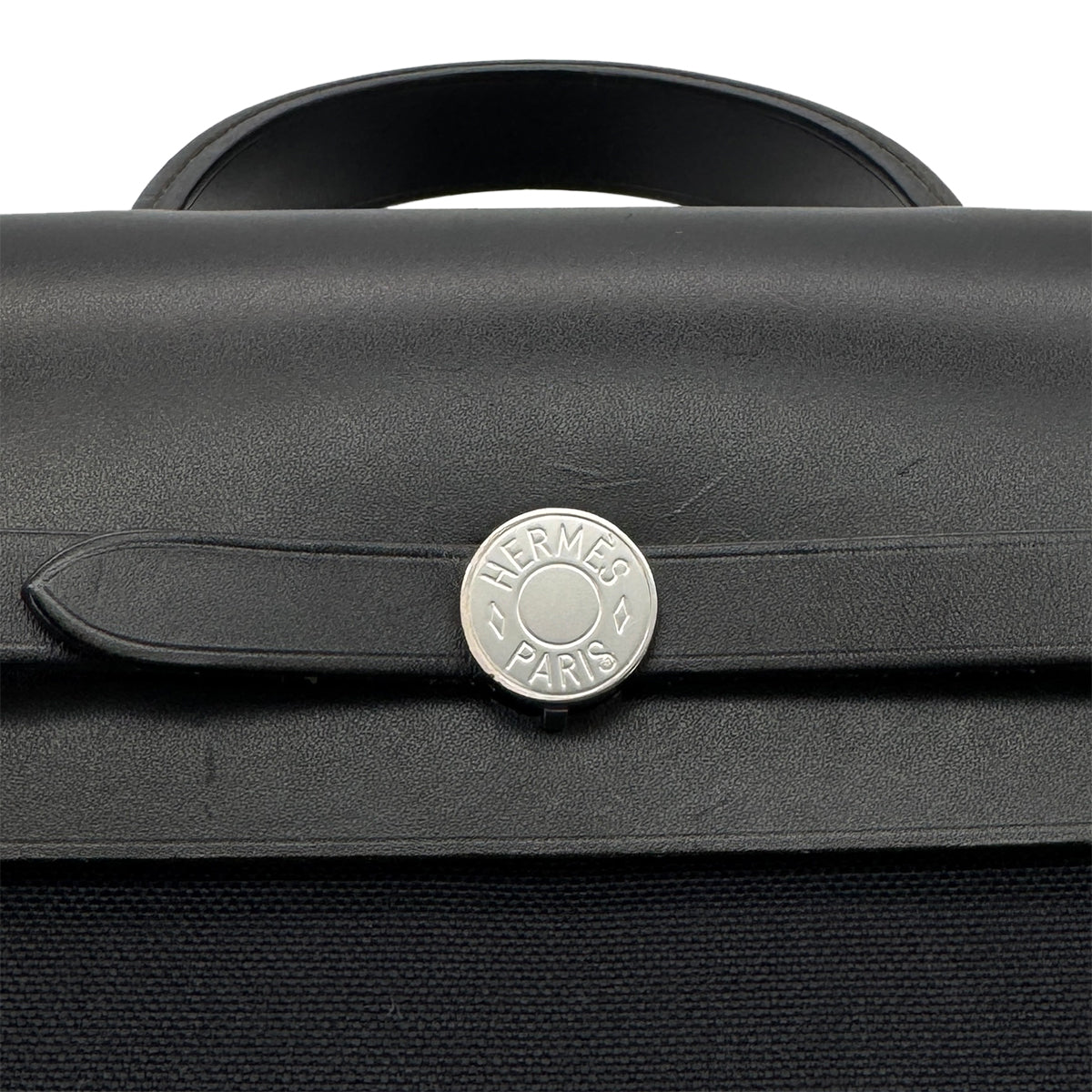 HERMES HERBAG ZIP A DOS PM BLACK TOILE OFFICIER VACHE HUNTER BACKPACK D SHW 90278727