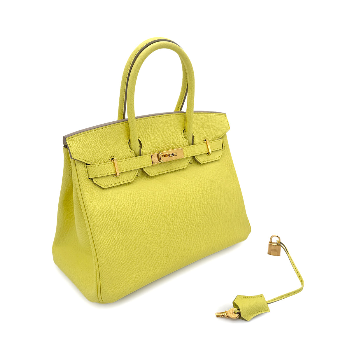 HERMES BIRKIN 30 SOUFRE EPSOM HAND BAG □Q GHW 90278728