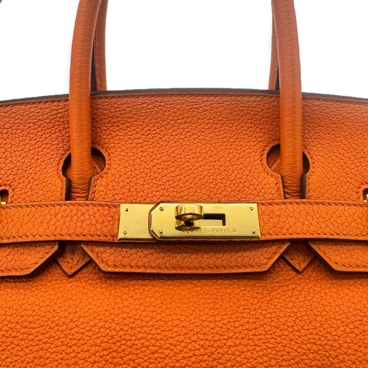 HERMES BIRKIN 30 ORANGE TOGO HAND BAG □O GHW 90278729