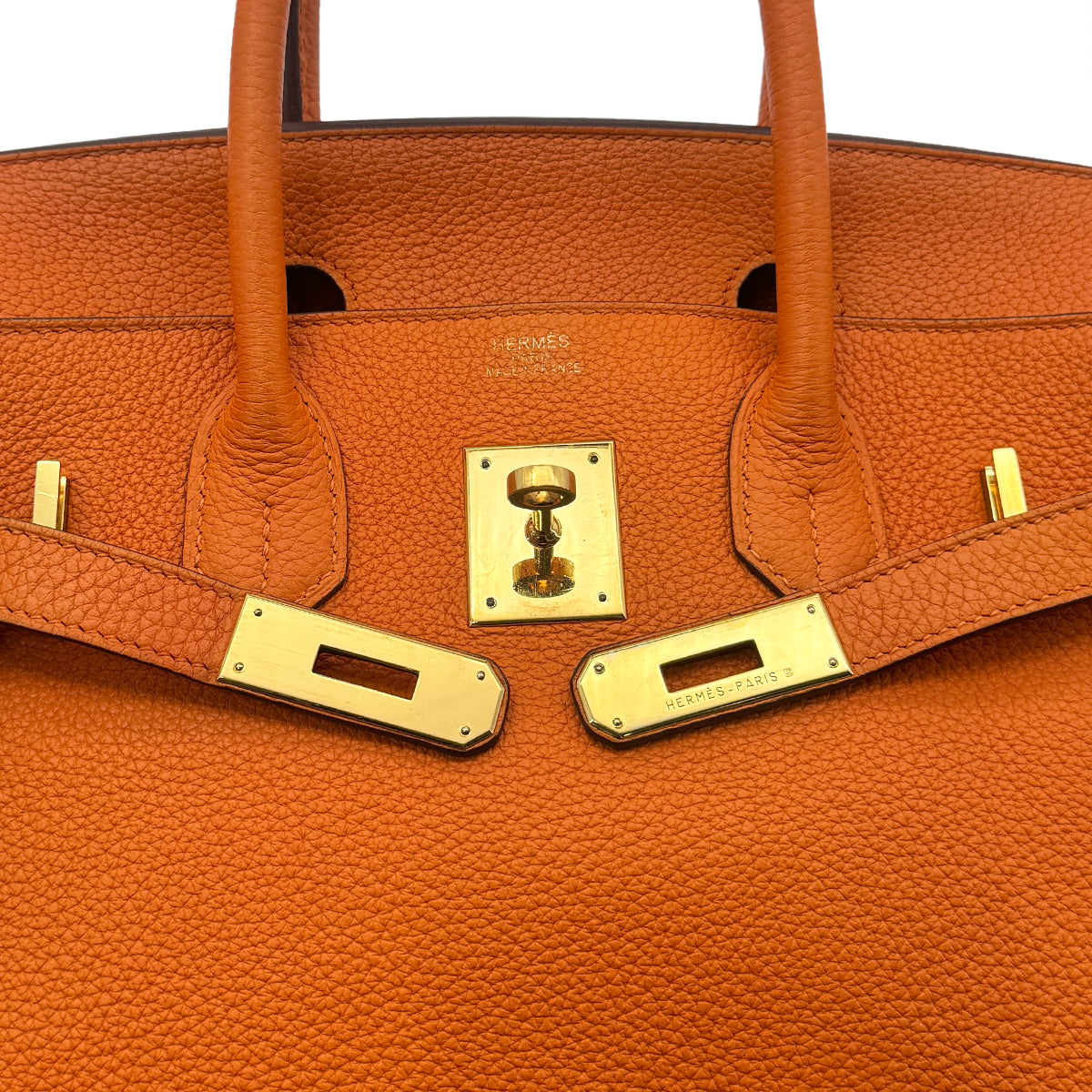 HERMES BIRKIN 30 ORANGE TOGO HAND BAG □O GHW 90278729