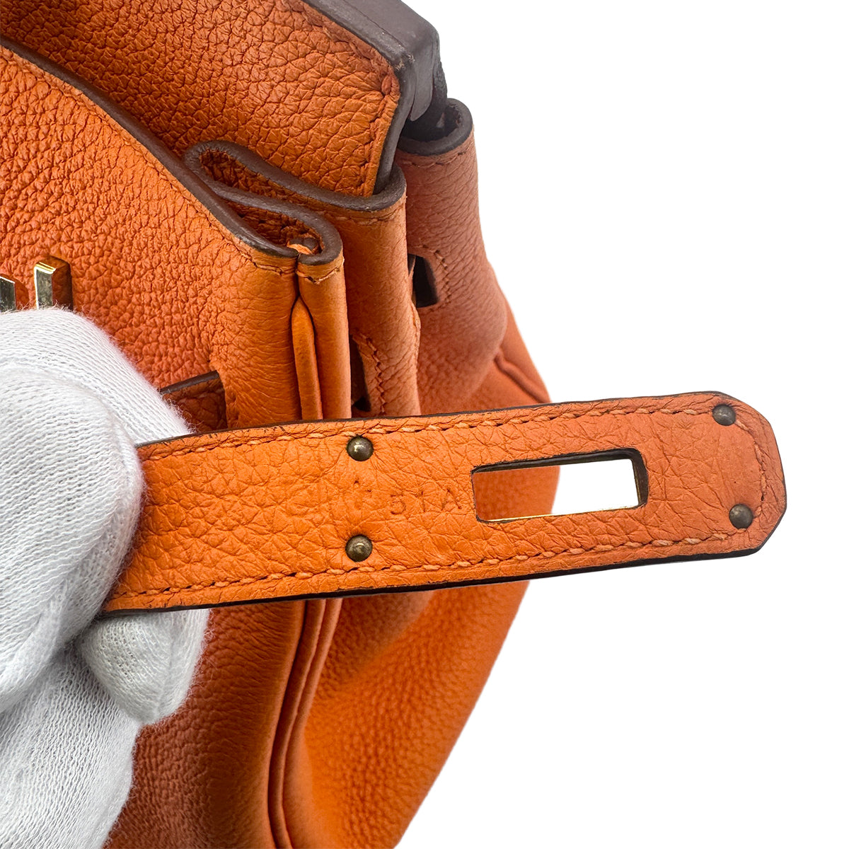 HERMES BIRKIN 30 ORANGE TOGO HAND BAG □O GHW 90278729