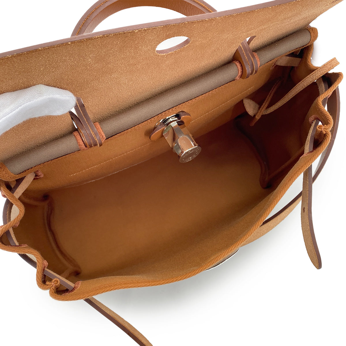 HERMES HER BAG ZIP PM 31 FAUVE ALEZAN VACHE HUNTER TOILE OFFICIER TOTE SHOULDER BAG Z SHW 90278928