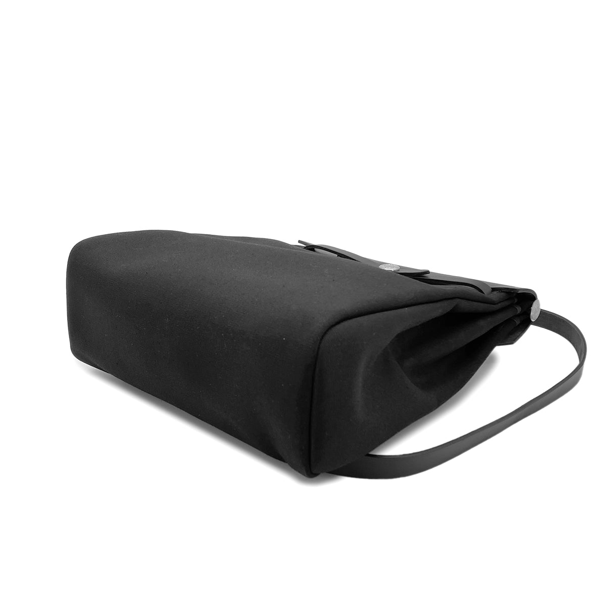 HERMES HERBAG ZIP A DOS PM BLACK TOILE OFFICIER VACHE HUNTER BACKPACK □E SHW 90278931