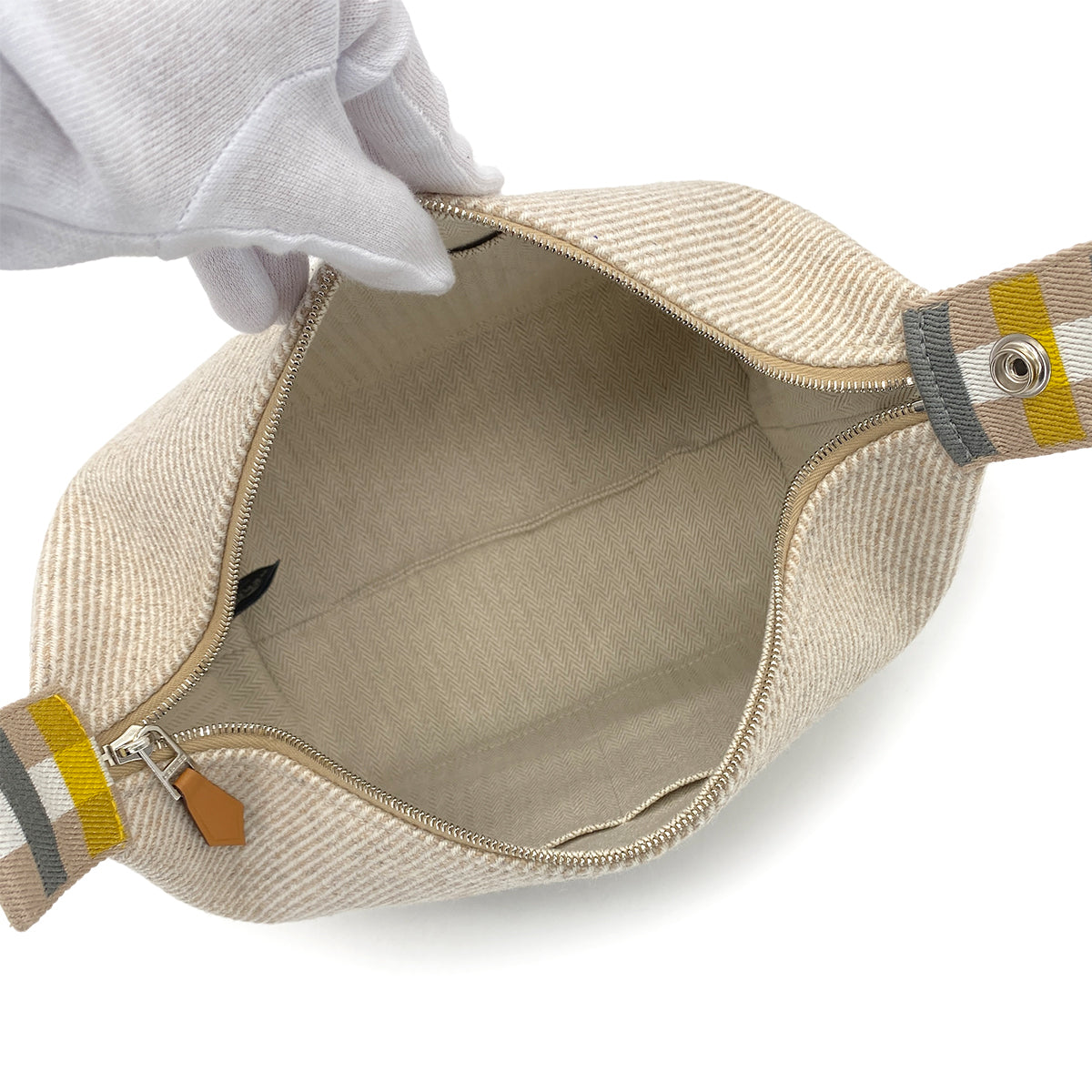 HERMES BRIDE A BRAC PM AU CARRE SEIGLE TOILE H POUCH HAND BAG 90278938