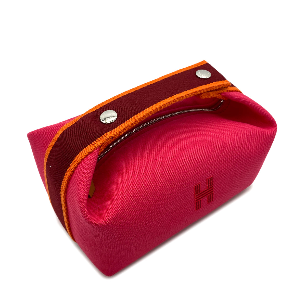 HERMES BRIDE A BRAC PM HIBISCUS TOILE H POUCH HAND BAG 90278939