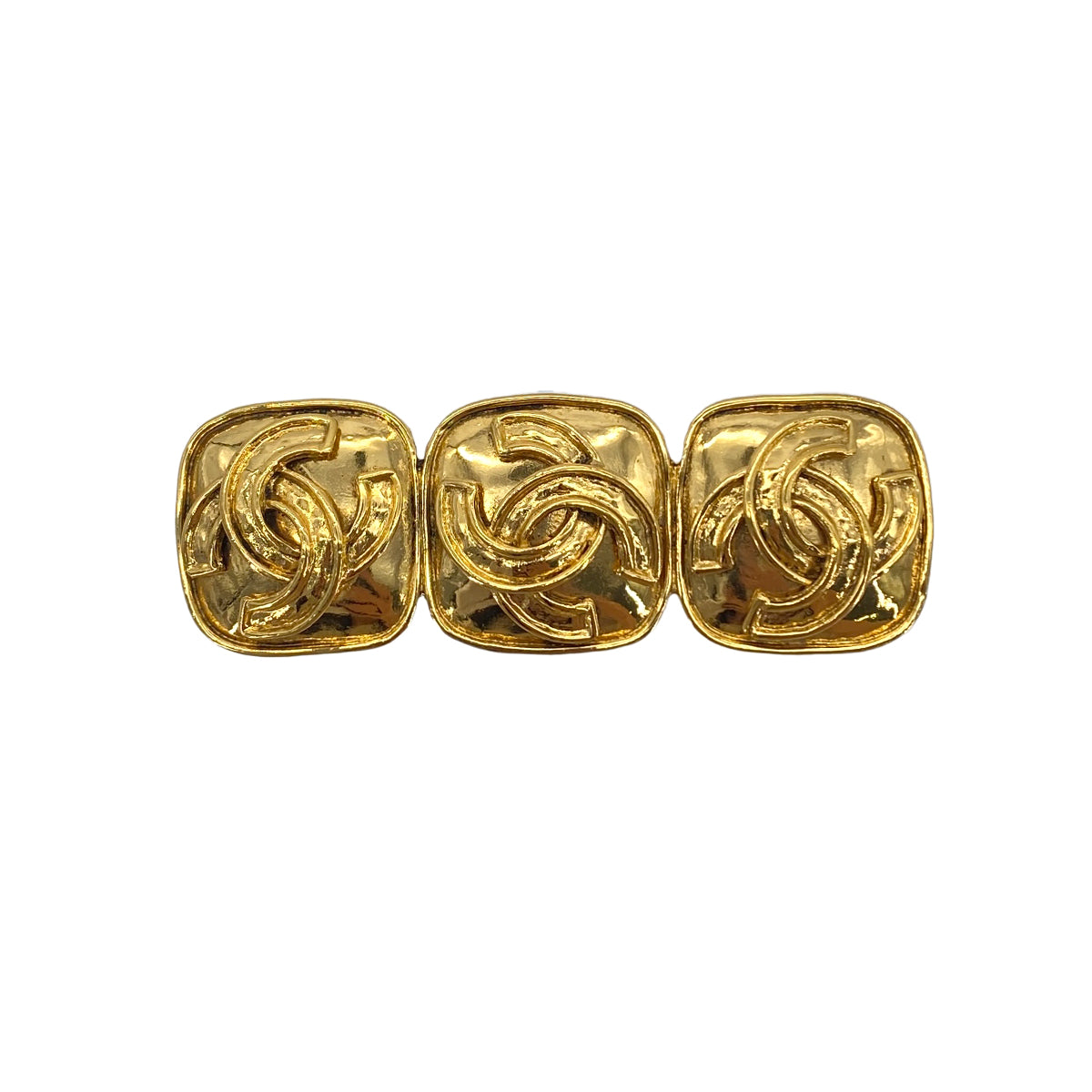 CHANEL VINTAGE TRIPLE COCOMARK BROOCH GOLD ACCESSORY 94P 90278947