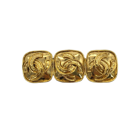CHANEL VINTAGE TRIPLE COCOMARK BROOCH GOLD ACCESSORY 94P 90278947