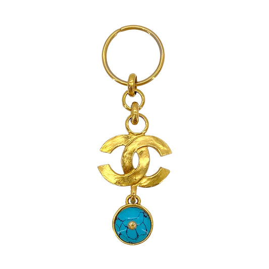 CHANEL CHARM KEY HOLDER COCOMARK TURQUOISE ACCESSORY 97P 90278951