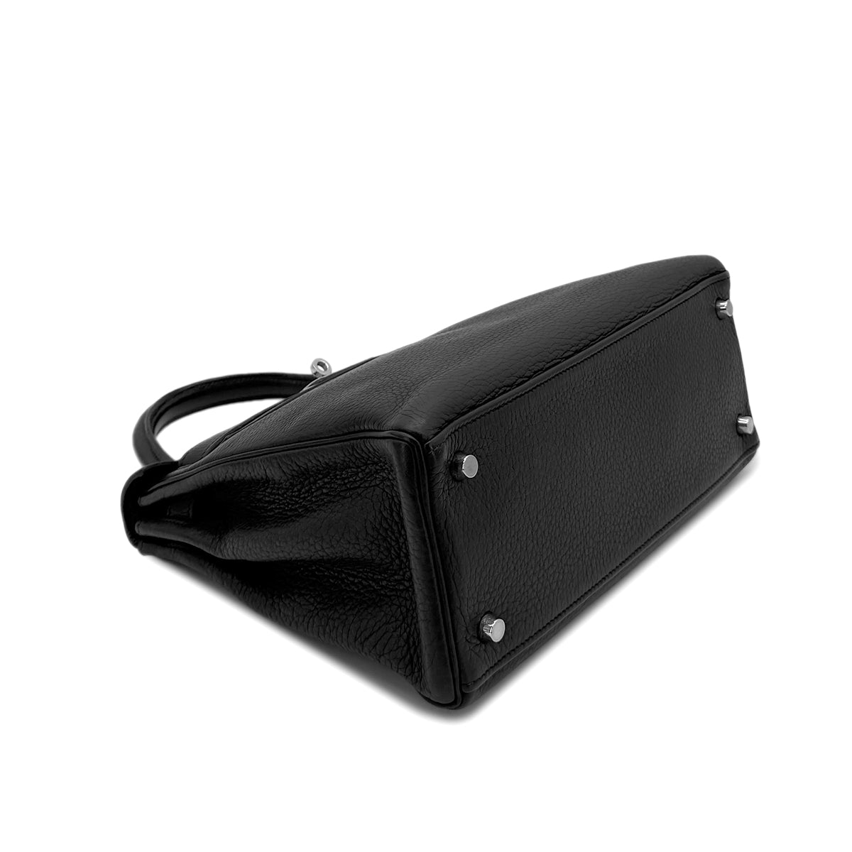 HERMES KELLY 28 RETOURNE BLACK TAURILLON CLEMENCE HAND SHOULDER BAG □J SHW 90279006