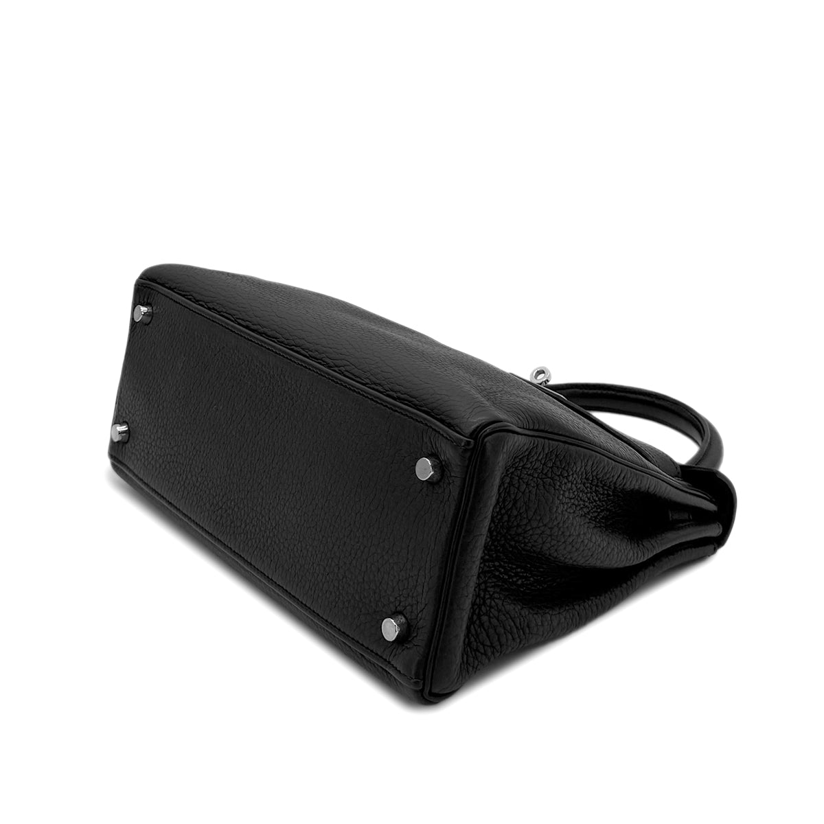 HERMES KELLY 28 RETOURNE BLACK TAURILLON CLEMENCE HAND SHOULDER BAG □J SHW 90279006